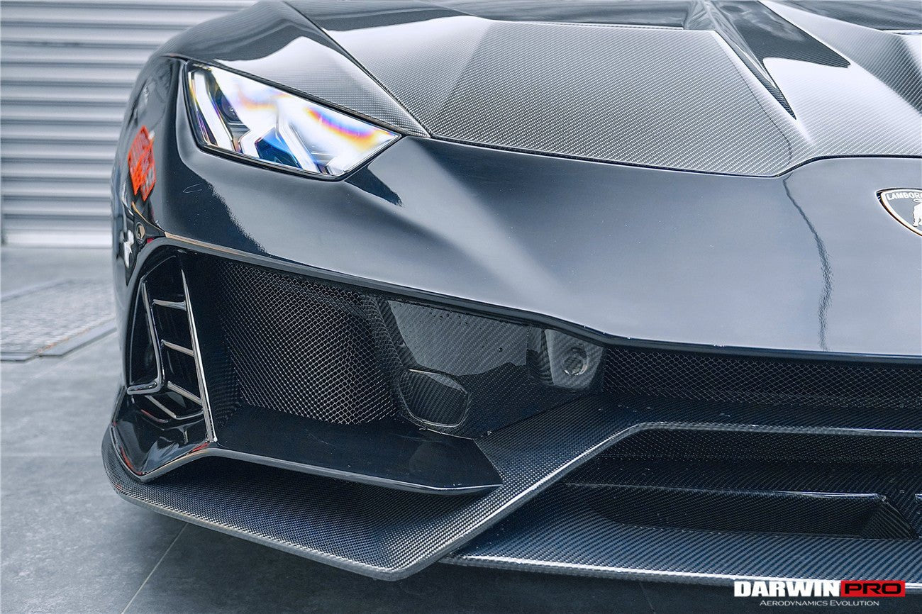 2015 - 2025 Lamborghini Huracan LP610 & LP580 & EVO & Tecnica EVO-4WD Style Partial Carbon Front Bumper
